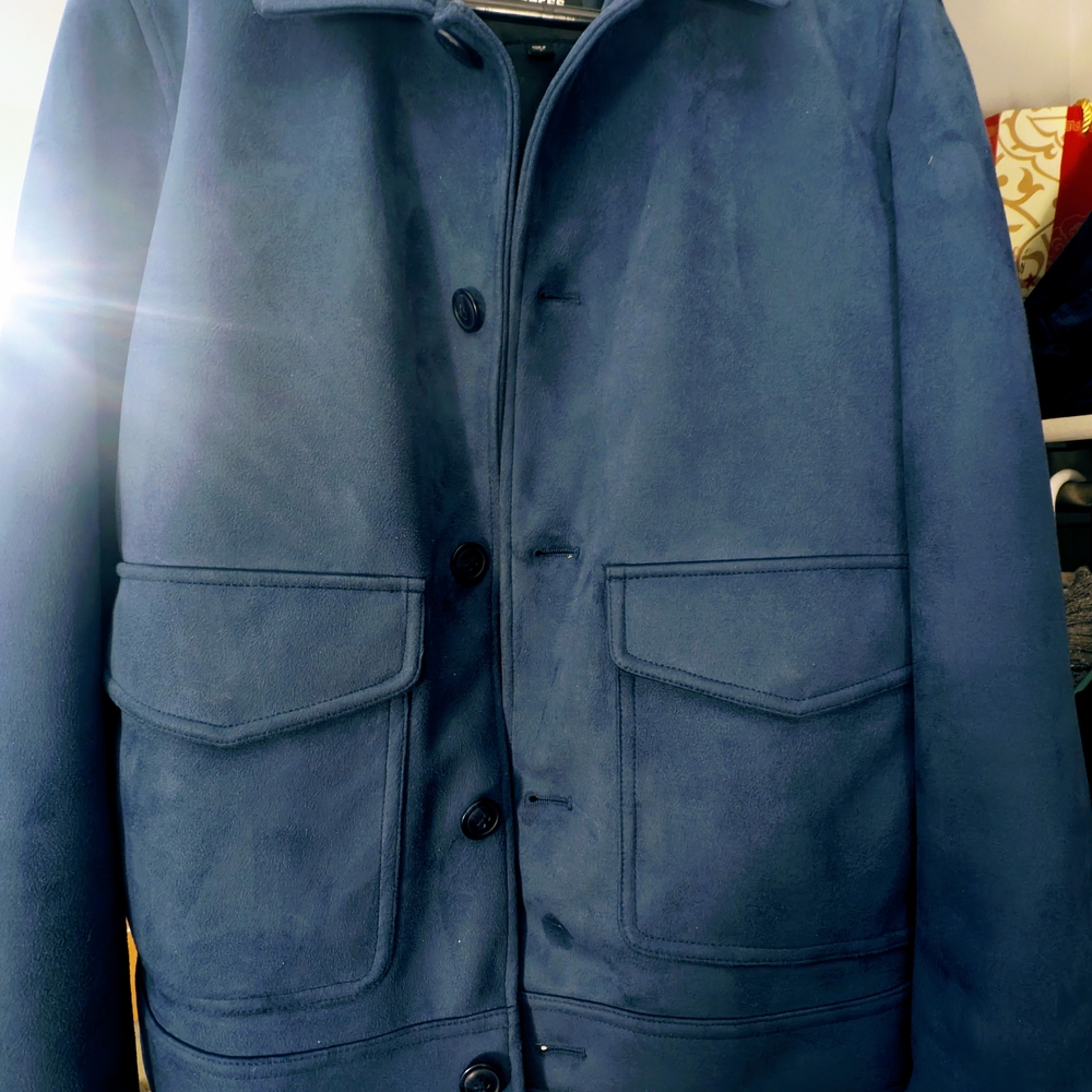 Express Blue Military Field Jacket with Standing Collar